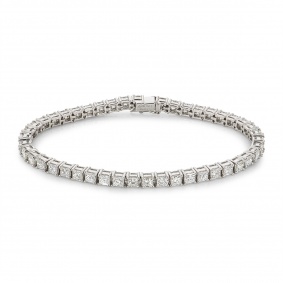 White Gold Princess Cut Diamond Line Bracelet 8.47ct White Gold Princess Cut Diamond Line Bracelet 8.47ct